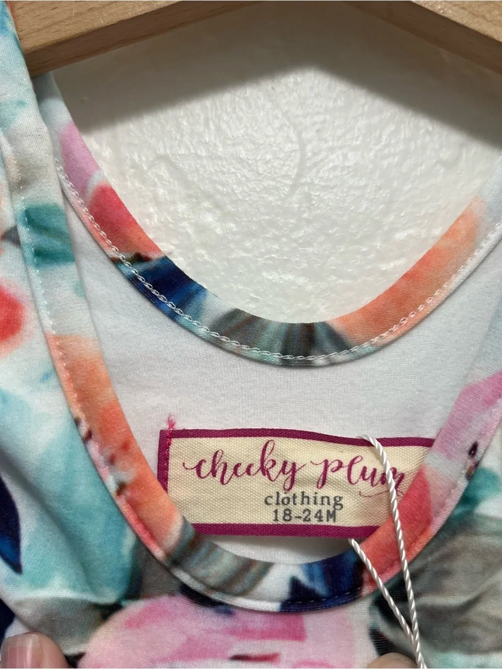 NWT Cheeky Plum Farrah Long Sleeve Skirted Leotard Floral Gingham Dress 18-24M